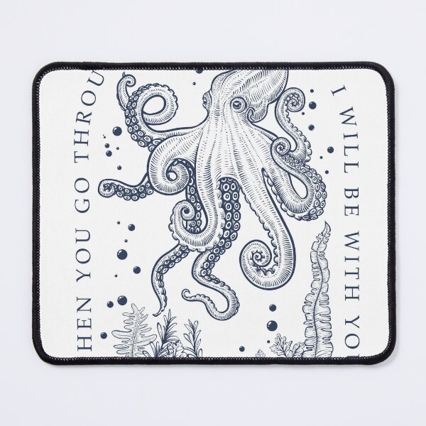 Item preview, Octopus Christian Design When You Go Through Deep Waters I Will Be With You  Isaiah 43:2 designed and sold by SaltCreatives.