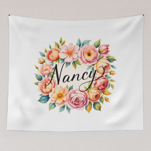 Item preview, Nancy Floral Name Watercolor Boho Personalized Design designed and sold by ArcticFoxStudio.