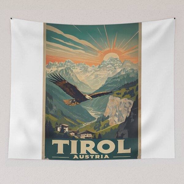 Item preview, Tyrol Austria Vintage Travel Poster - Retro Alps Art designed and sold by Modern Nest Art.