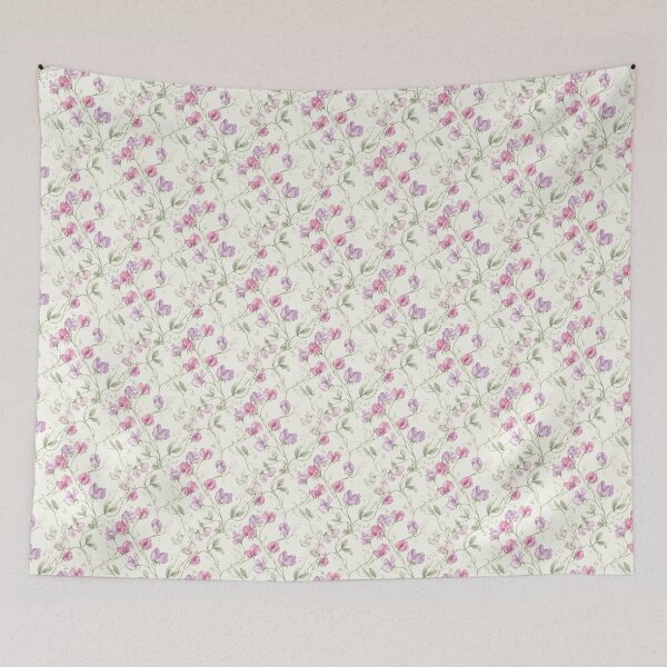 Item preview, Sweet Pea Vine Watercolor Delicate Floral Seamless Pattern designed and sold by Inkworksbyshery.
