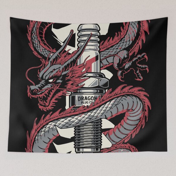 Item preview, Racing - Spark Plug Dragon - Racing T-Shirt designed and sold by RaceDayRags.