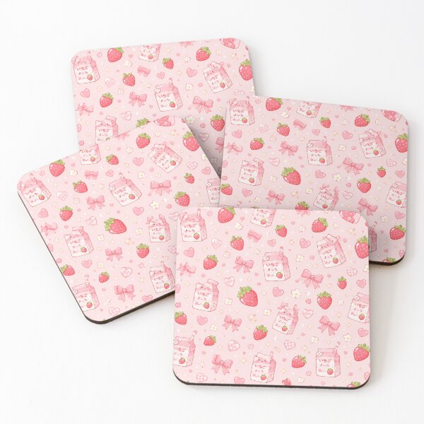 Item preview, Strawberry Milk Kawaii Pattern designed and sold by Soft Berry Studio.