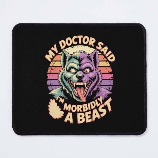 Item preview, My Doctor Said I'm Morbidly A Beast - Vaporwave Alpha Wolf Meme designed and sold by DONT ASK CLUB.
