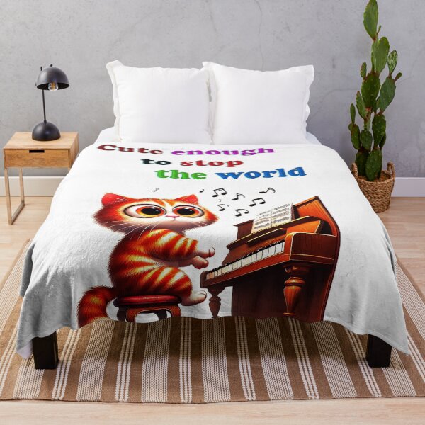 Item preview,  Cute Enough to Stop the World – Piano Cat Art designed and sold by Gdmark.