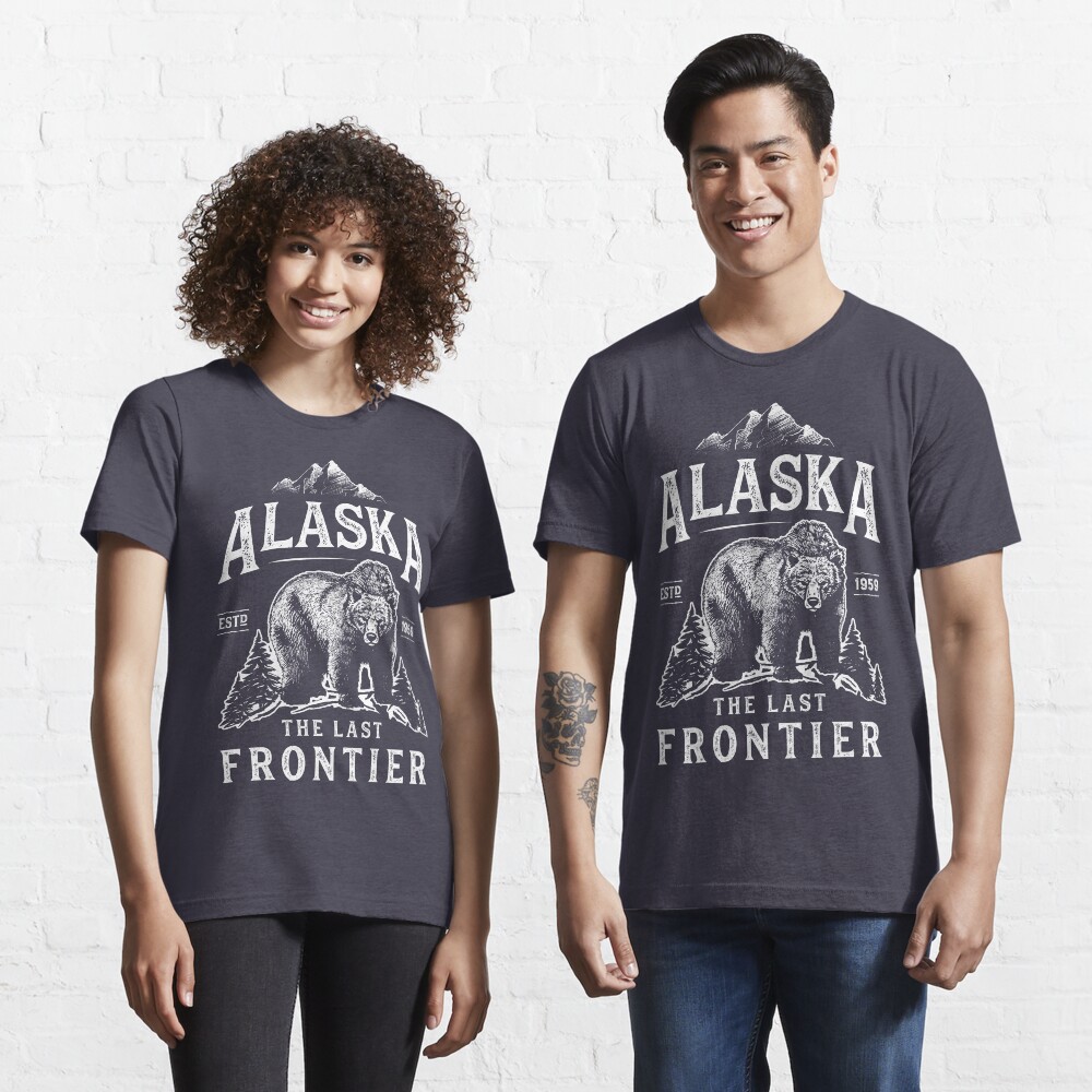 Alaska The Last Frontier Bear Home T Shirt Men Women Vintage Gifts National Park Essential T-Shirt