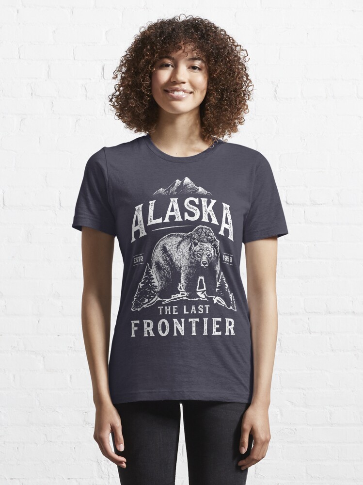 Alternate view of Alaska The Last Frontier Bear Home T Shirt Men Women Vintage Gifts National Park Essential T-Shirt
