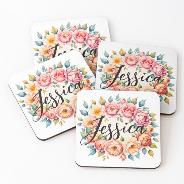 Item preview, Jessica Floral Name Watercolor Boho Personalized Design designed and sold by ArcticFoxStudio.