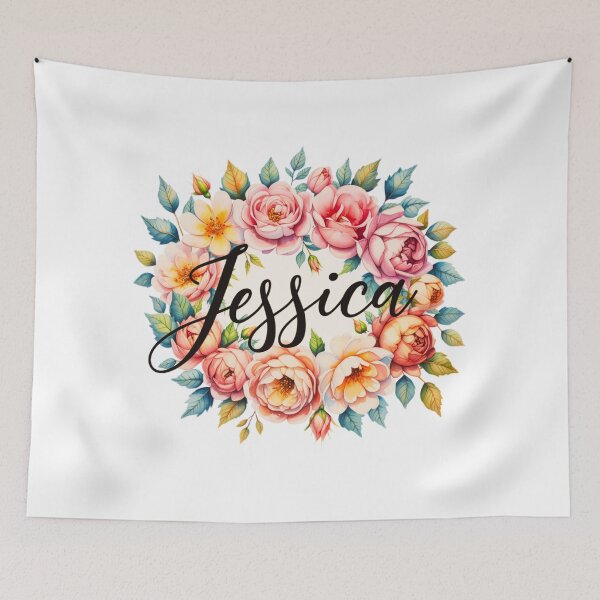 Item preview, Jessica Floral Name Watercolor Boho Personalized Design designed and sold by ArcticFoxStudio.