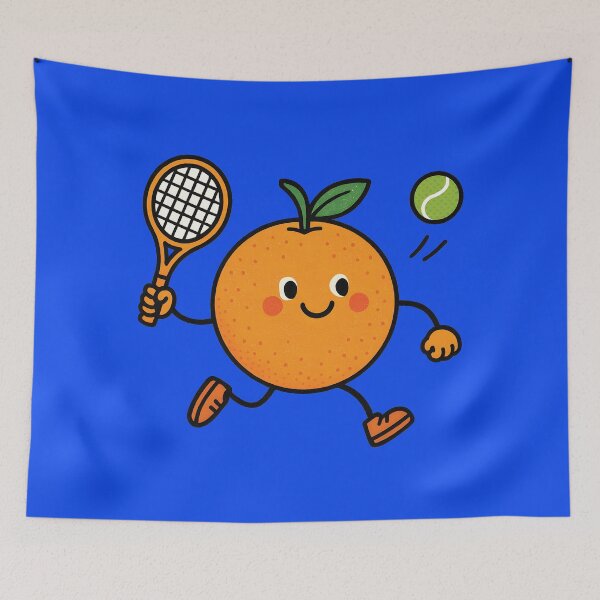 Item preview, Funny Orange Hitting a Tennis Ball designed and sold by AlchemyColor.