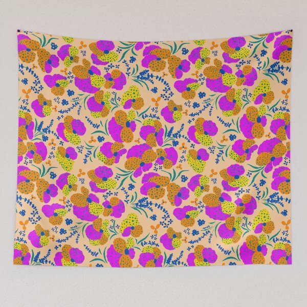 Item preview, Vibrant Retro Floral Garden Pattern designed and sold by AneissPiaf.