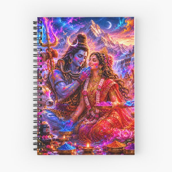 Item preview, Shiva Divine Holi with Parvati and Nandi | Kailash Festival Art designed and sold by Homyar.