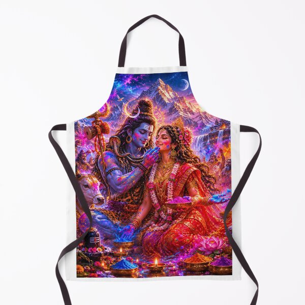 Item preview, Shiva Divine Holi with Parvati and Nandi | Kailash Festival Art designed and sold by Homyar.