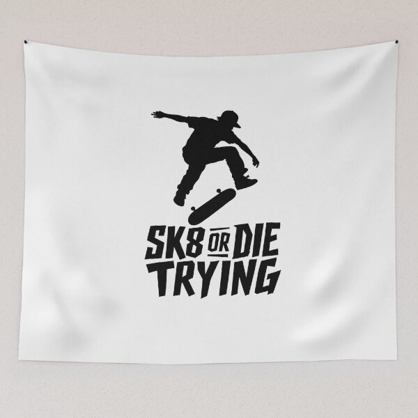 Item preview, SK8 Or Die Trying Skater Kickflip Stencil Silhouette Tee Sticker Punk Skateboarder Gift designed and sold by sharifex.