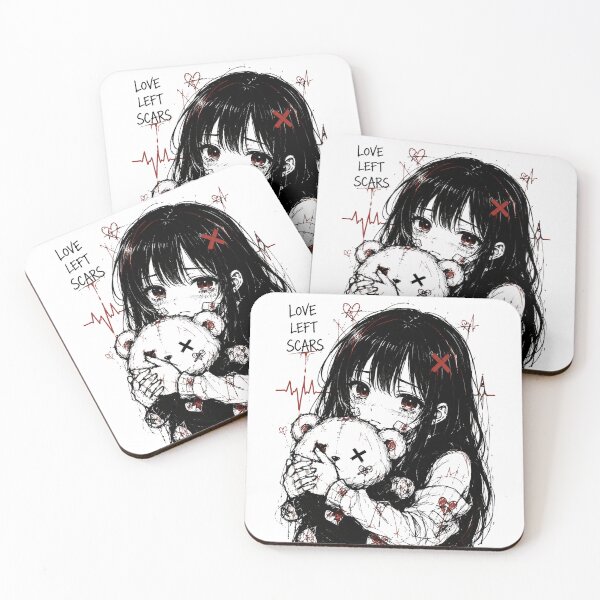 Item preview, Love Left Scars | Sad Anime Girl Aesthetic Sticker designed and sold by Finestrokes.art.