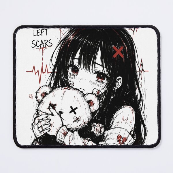 Item preview, Love Left Scars | Sad Anime Girl Aesthetic Sticker designed and sold by Finestrokes.art.