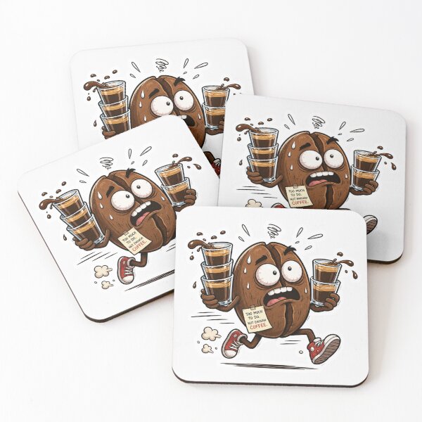 Item preview, Overworked Coffee Bean Sticker | Chaotic Caffeine Meme designed and sold by Fanverse Merchandise.