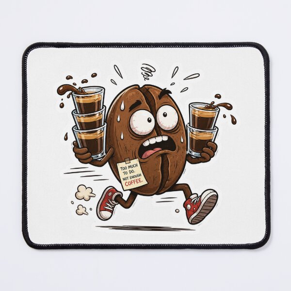Item preview, Overworked Coffee Bean Sticker | Chaotic Caffeine Meme designed and sold by Fanverse Merchandise.