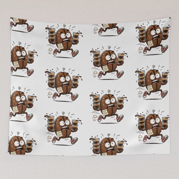 Item preview, Overworked Coffee Bean Sticker | Chaotic Caffeine Meme designed and sold by Fanverse Merchandise.