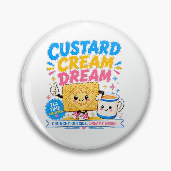 Item preview, Custard Cream Dream Shirt | Cute Biscuit Tea Lover Design | Retro British Biscuit Art designed and sold by Snackwave Ninety.