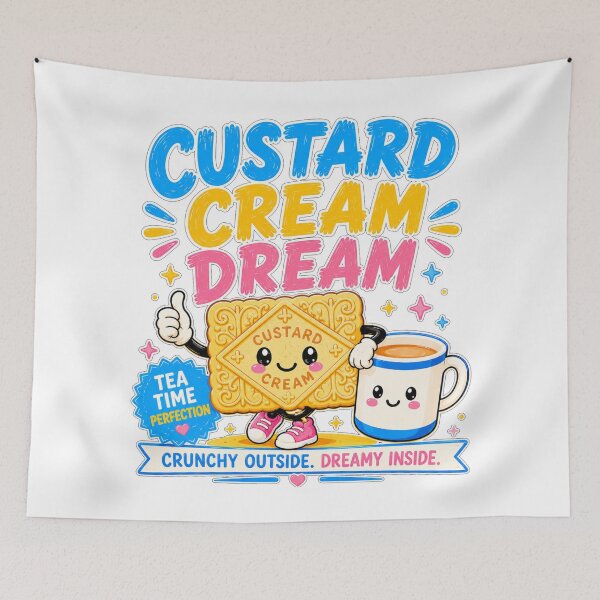 Item preview, Custard Cream Dream Shirt | Cute Biscuit Tea Lover Design | Retro British Biscuit Art designed and sold by Snackwave Ninety.