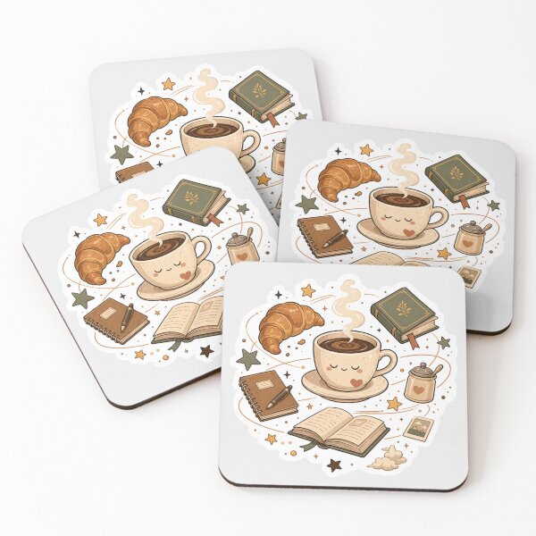 Item preview, Dreamy Café Breakfast Sticker | Cozy Book Lover Aesthetic designed and sold by Fanverse Merchandise.