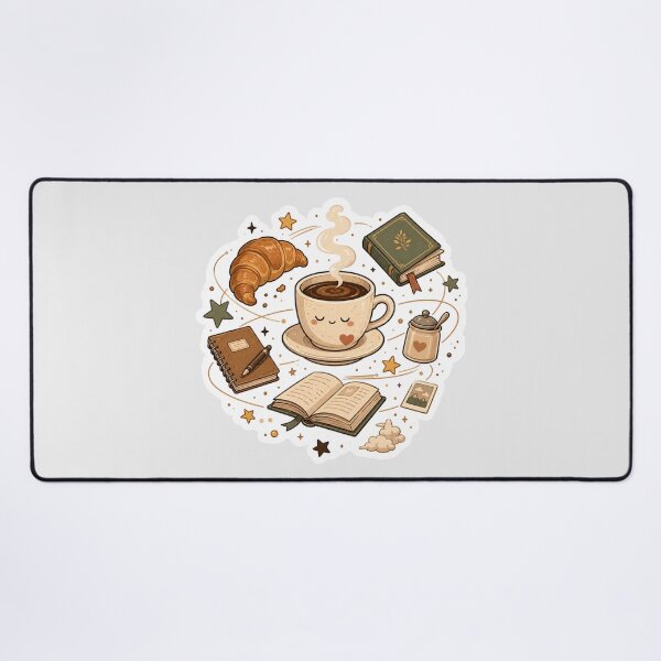 Item preview, Dreamy Café Breakfast Sticker | Cozy Book Lover Aesthetic designed and sold by Fanverse Merchandise.