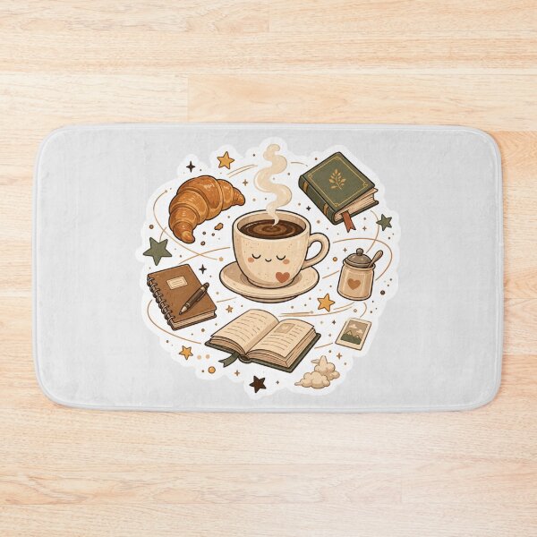 Item preview, Dreamy Café Breakfast Sticker | Cozy Book Lover Aesthetic designed and sold by Fanverse Merchandise.