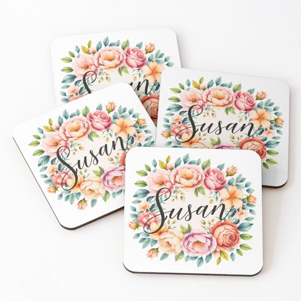 Item preview, Susan Floral Name Watercolor Boho Personalized Design designed and sold by ArcticFoxStudio.