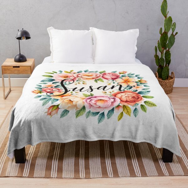 Item preview, Susan Floral Name Watercolor Boho Personalized Design designed and sold by ArcticFoxStudio.