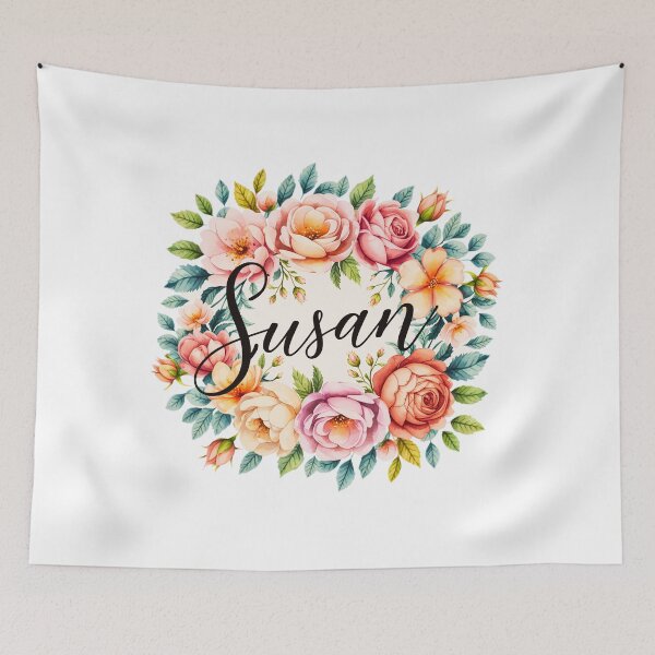 Item preview, Susan Floral Name Watercolor Boho Personalized Design designed and sold by ArcticFoxStudio.