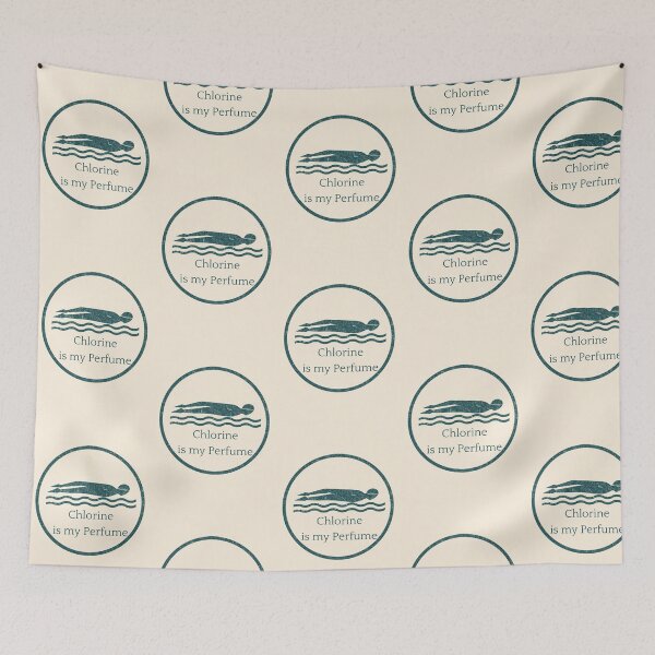 Item preview, Chlorine Is My Perfume Funny Swimmer Vintage Badge Retro Design designed and sold by jojodebondy.