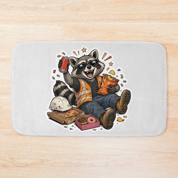 Item preview, Construction Raccoon Sticker | Funny Trash Panda Worker Meme designed and sold by Fanverse Merchandise.
