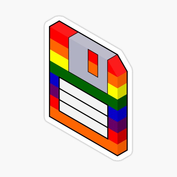 Item preview, Isometric Gay Pride Floppy Disk designed and sold by 8BitGoggles.