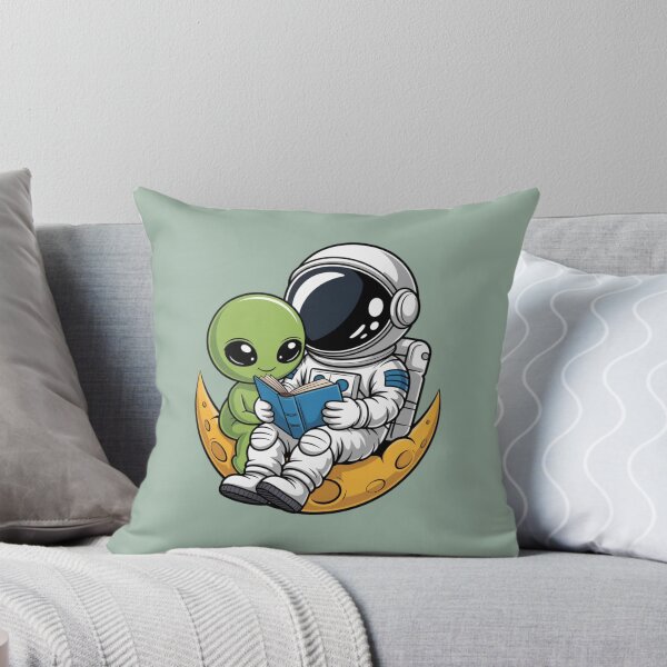 Item preview, astronaut and alien reading a book designed and sold by 123ks.