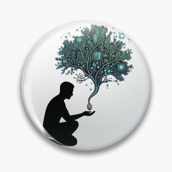 Item preview, Man Connecting with the Magical Tree of Life designed and sold by JeevanStickers.