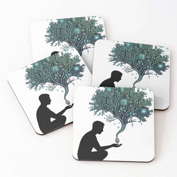 Item preview, Man Connecting with the Magical Tree of Life designed and sold by JeevanStickers.