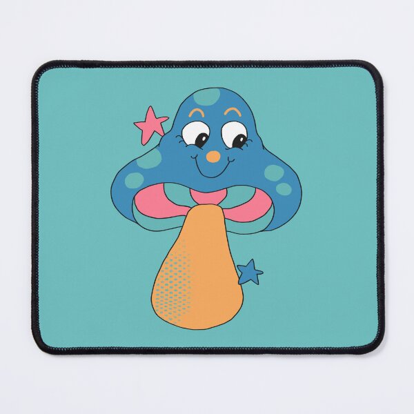 Item preview, Happy Face Retro Mushroom (Blue) designed and sold by yellowflowerhut.