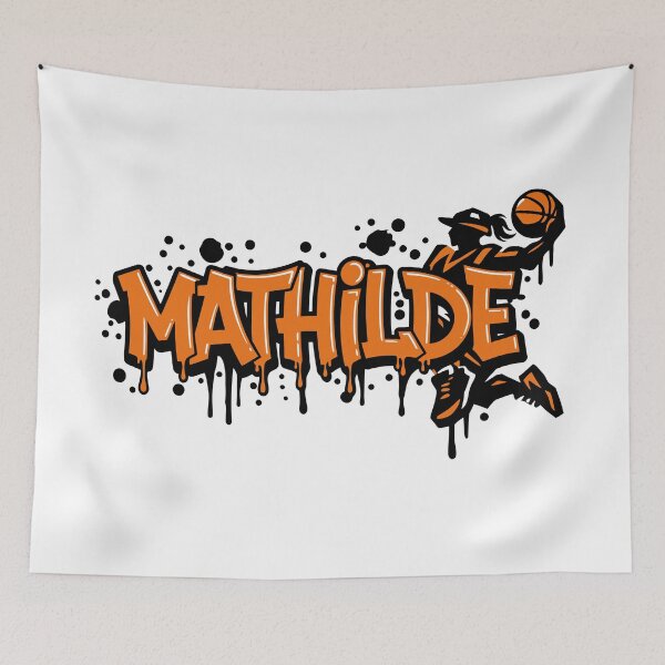Item preview, Graffiti Drip Painting Basketball First Name Mathilde designed and sold by digital.stickerperso.com.