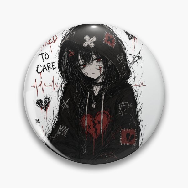 Item preview, Too Tired To Care | Emo Anime Scribble Art designed and sold by Finestrokes.art.