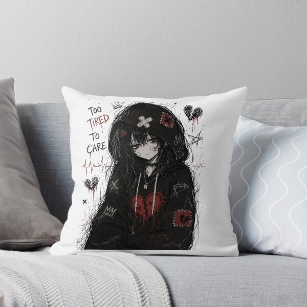 Item preview, Too Tired To Care | Emo Anime Scribble Art designed and sold by Finestrokes.art.