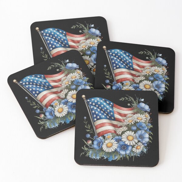 Item preview, 4th Of July Patriotic Floral Flag designed and sold by EfiKrios.