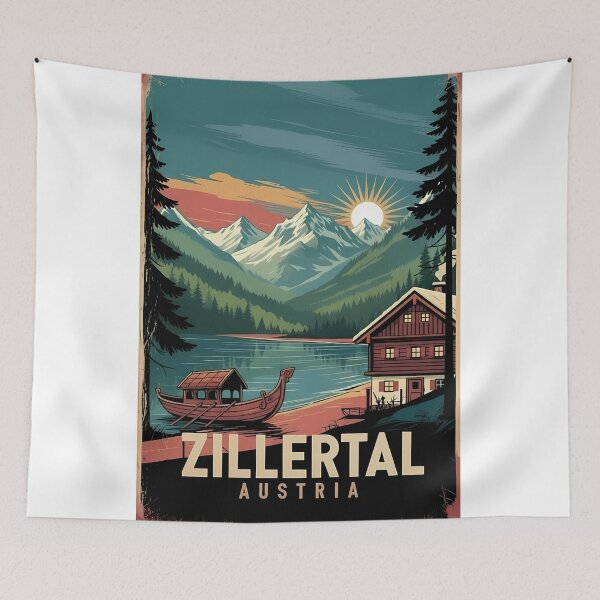 Item preview, Zillertal Austria Vintage Travel Poster - Retro Alps Art designed and sold by Modern Nest Art.