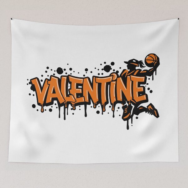 Item preview, Graffiti Drip Painting Basketball Name Valentine designed and sold by digital.stickerperso.com.