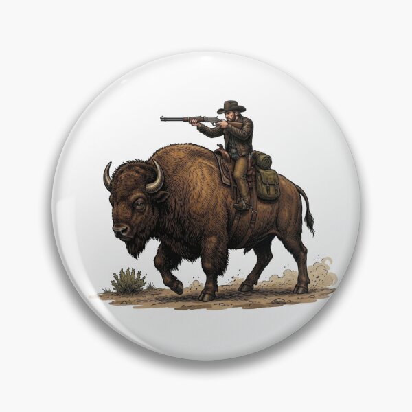 Item preview, Frontier Scout: Cowboy Riding American Bison designed and sold by orioleoutdoor.
