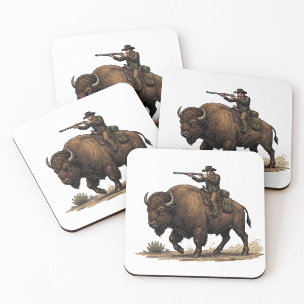 Item preview, Frontier Scout: Cowboy Riding American Bison designed and sold by orioleoutdoor.