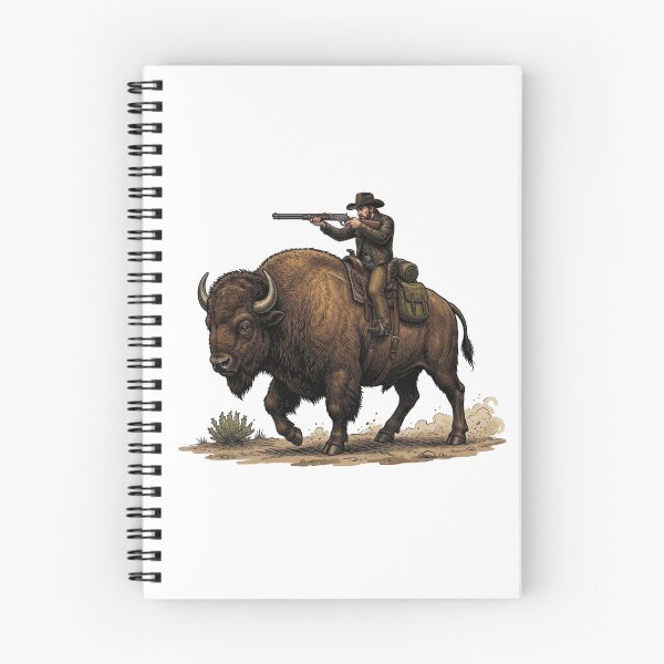 Item preview, Frontier Scout: Cowboy Riding American Bison designed and sold by orioleoutdoor.