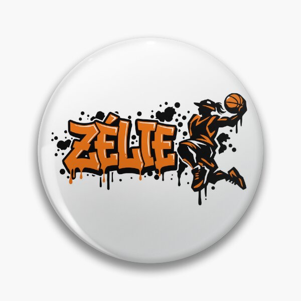 Item preview, Graffiti Drip Painting Basketball First Name Zélie designed and sold by digital.stickerperso.com.