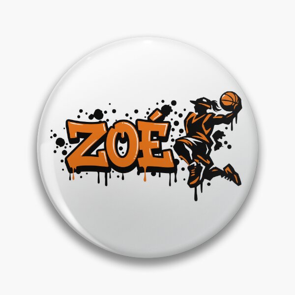 Artikelvorschau, Graffiti-Tropfmalerei Basketball Vorname Zoé entworfen und verkauft von digital.stickerperso.com.