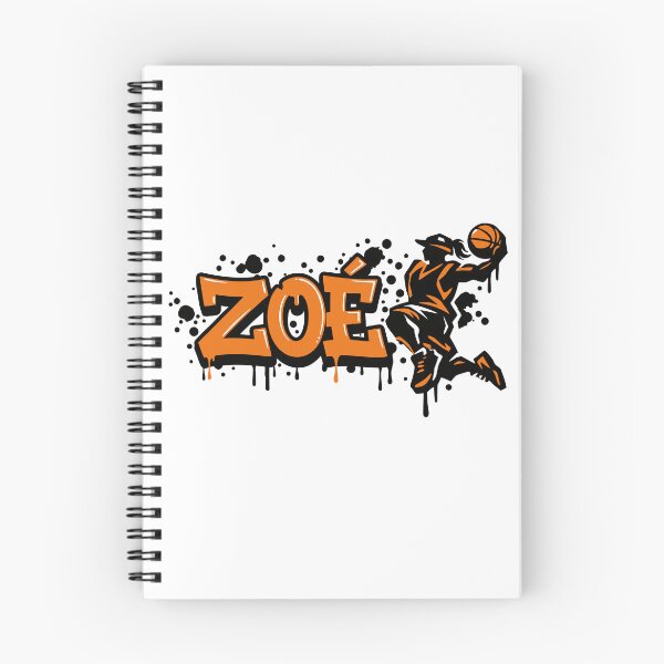 Artikelvorschau, Graffiti-Tropfmalerei Basketball Vorname Zoé entworfen und verkauft von digital.stickerperso.com.