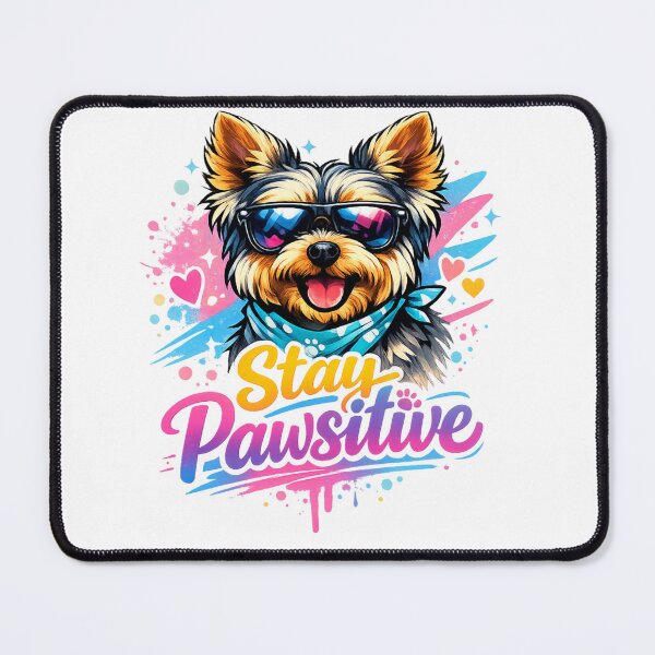 Item preview, Modern Yorkie Art – Stay Pawsitive Dog Design designed and sold by Yorkie Magic Studio .